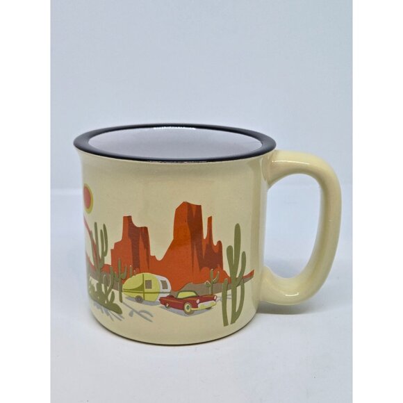 Vintage Camp Casual Southwest Desert Landscape Ceramic Mug Camping Outdoors - Picture 1 of 13